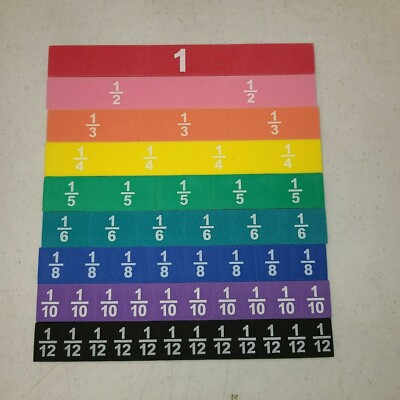 NEW Foam Rainbow Fraction Tile Math Manipulatives with Magnetic Backing